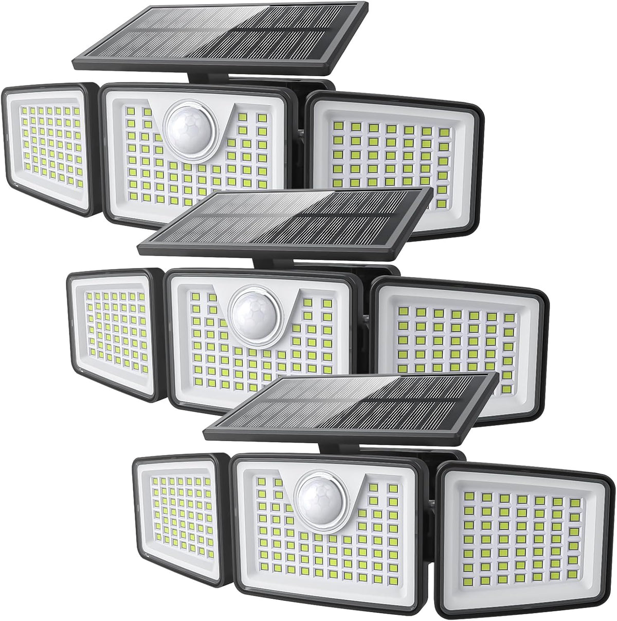 2500LM 3-Head Solar Motion Sensor Lights