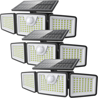 2500LM 3-Head Solar Motion Sensor Lights