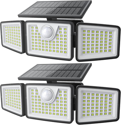 2500LM 3-Head Solar Motion Sensor Lights