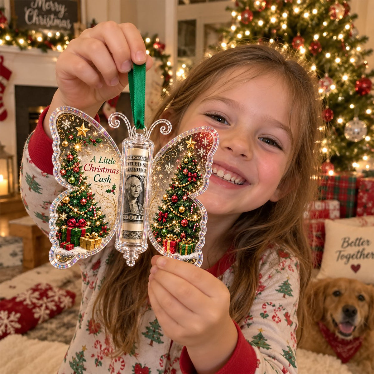 🦋💵 Christmas Butterfly Money Gift Ornament – Holiday Cash Holder Keepsake🎄✨