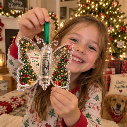 🦋💵 Christmas Butterfly Money Gift Ornament – Holiday Cash Holder Keepsake🎄✨