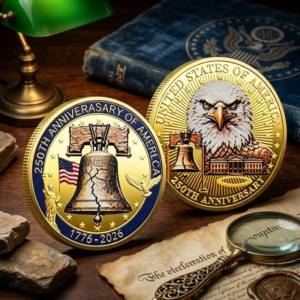 🔥HOT SALE✨9PCS USA 250th Anniversary Commemorative Coin Gift Set