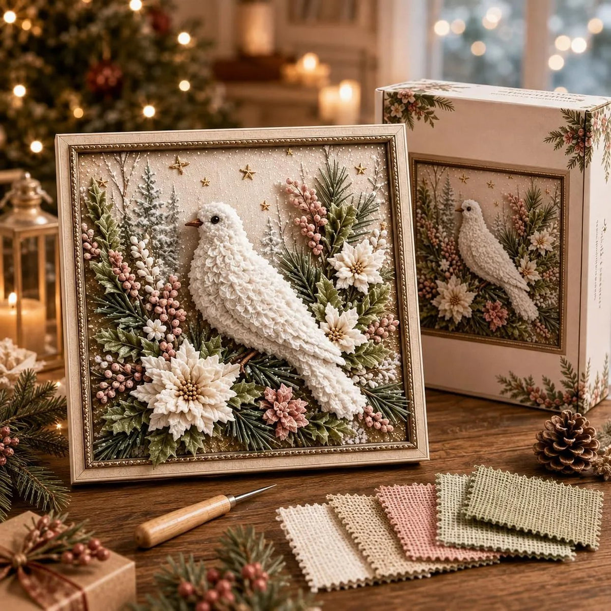 🔥LAST DAY 69% OFF --✨3D Christmas Fabric Poke Art Kit🖼️