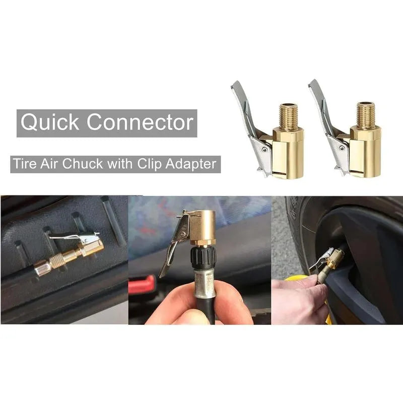 🔥👍Tire valve stems with clip-on adapters, leak-proof tire valve stems compatible with vehicle inflators, compressors, and air pumps — Connectors and Accessories