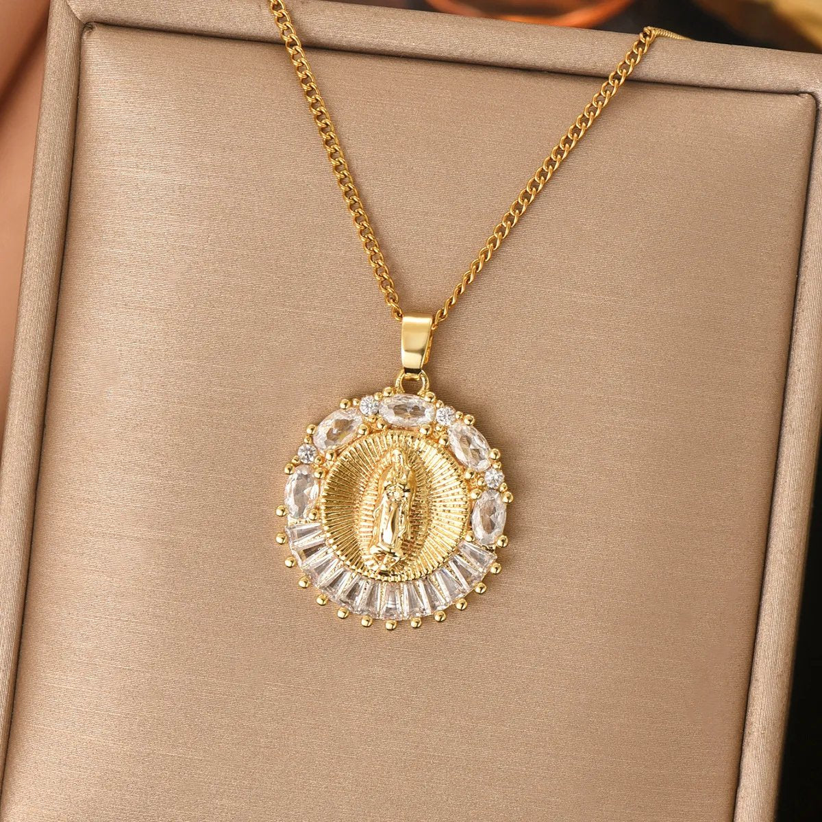 Stainless Steel Virgin Mary Necklace