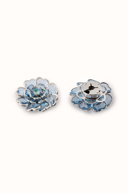 🌸 Rhinestone Flower Button Covers – Elegant Floral Cufflink Clips for Men & Women