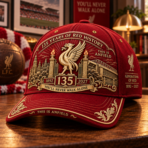 135 Years of Red History Heritage Cap | 1892–2027 Anfield-Inspired Commemorative Hat
