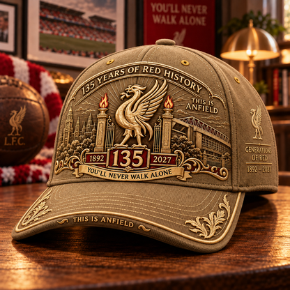 135 Years of Red History Heritage Cap | 1892–2027 Anfield-Inspired Commemorative Hat