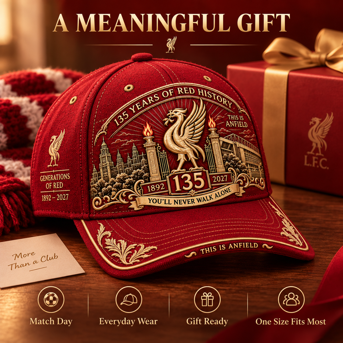 135 Years of Red History Heritage Cap | 1892–2027 Anfield-Inspired Commemorative Hat