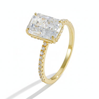 Luxury Radiant Cut Moissanite Ring Set