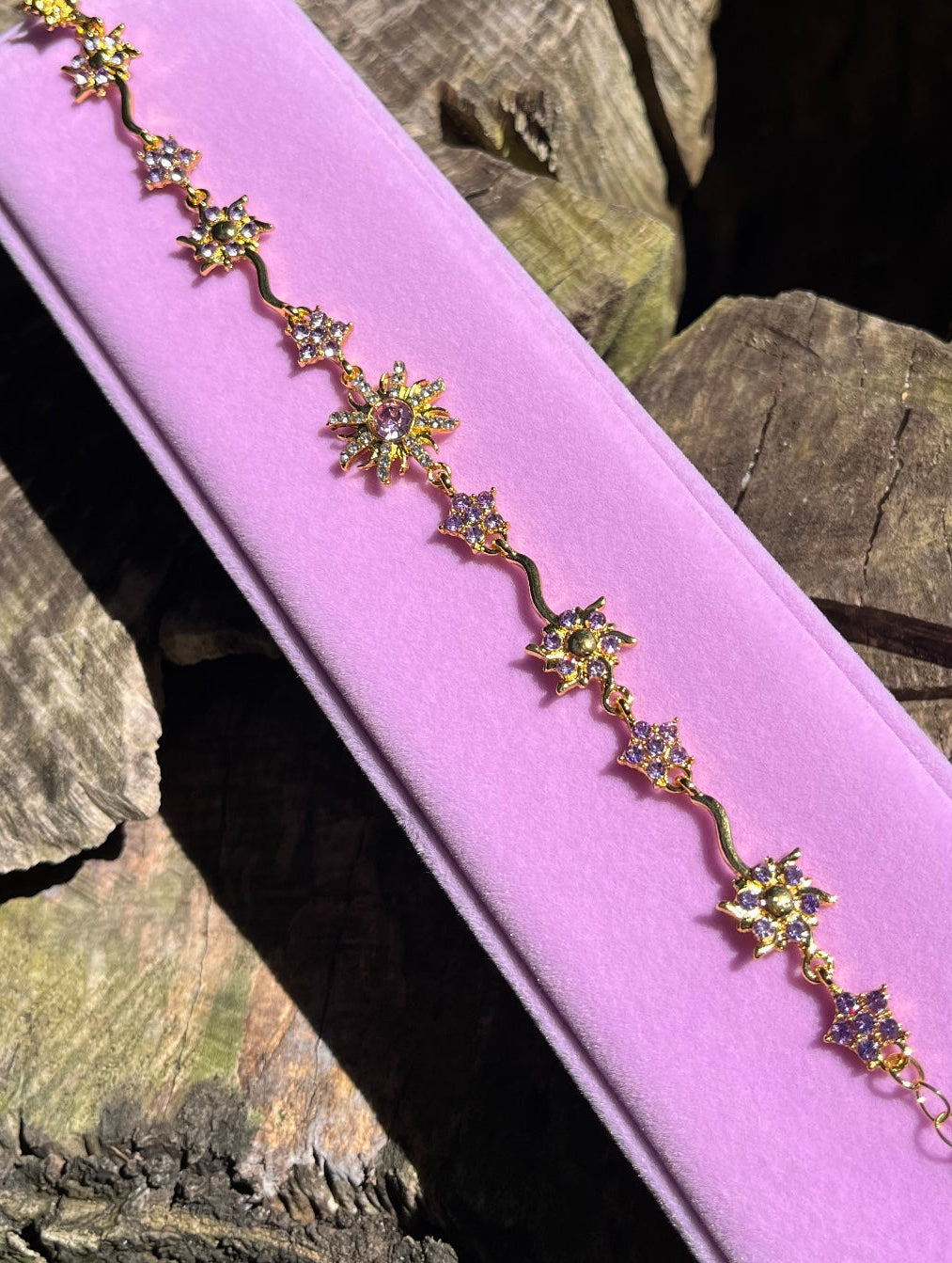 🔥Last Day 40% OFF -Golden Sun Princess Purple Bracelet