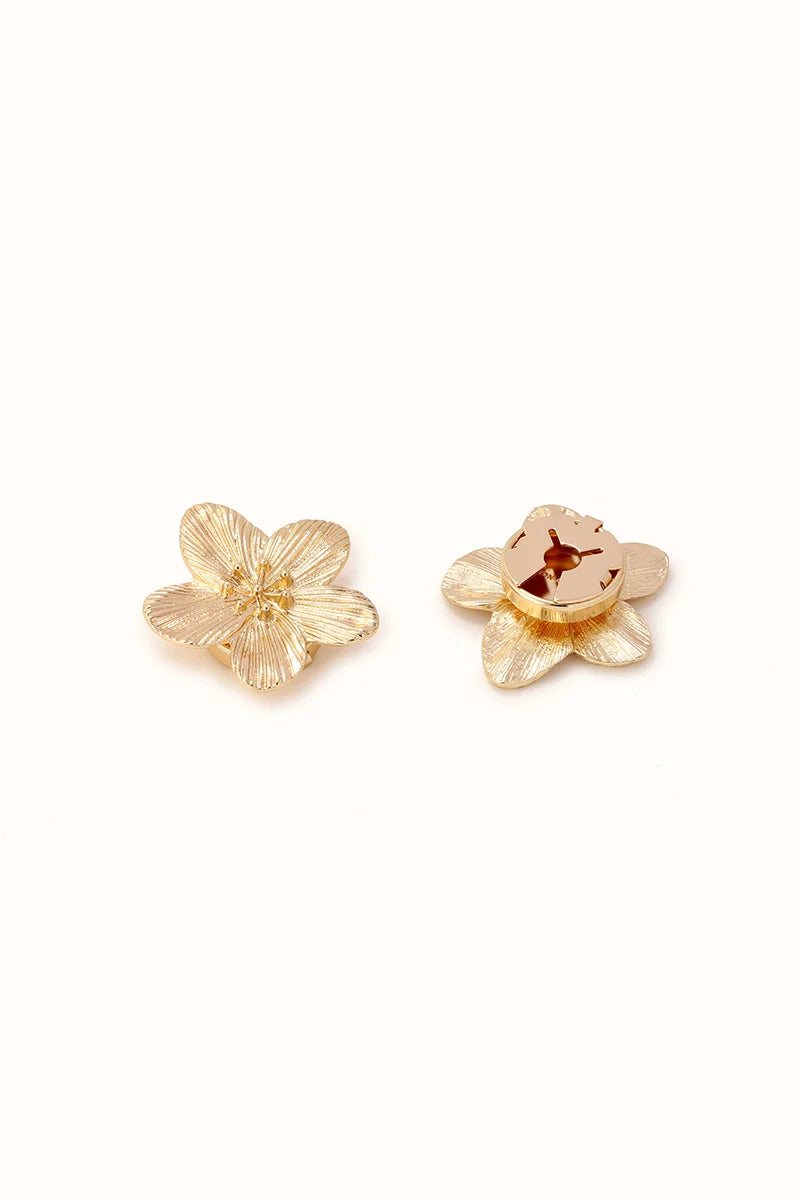 🌸 Rhinestone Flower Button Covers – Elegant Floral Cufflink Clips for Men & Women
