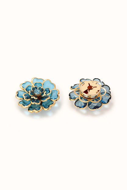 🌸 Rhinestone Flower Button Covers – Elegant Floral Cufflink Clips for Men & Women