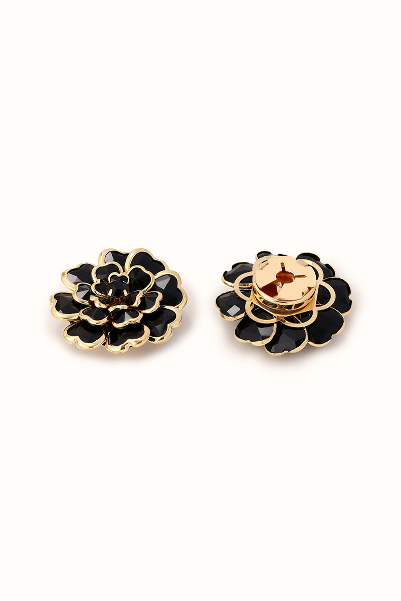 🌸 Rhinestone Flower Button Covers – Elegant Floral Cufflink Clips for Men & Women