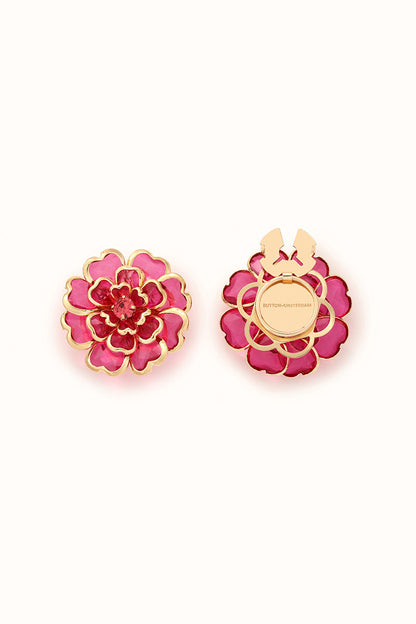 🌸 Rhinestone Flower Button Covers – Elegant Floral Cufflink Clips for Men & Women