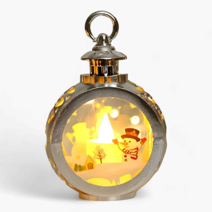 Christmas snow globe light with simulated fire - Energy-efficient LED lights for outdoor Christmas decoration