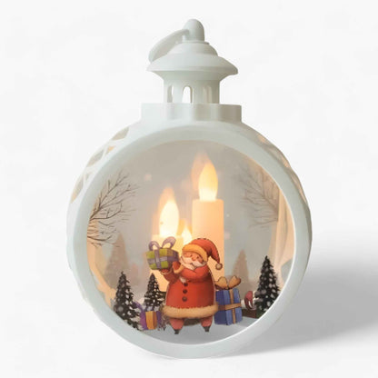 Christmas snow globe light with simulated fire - Energy-efficient LED lights for outdoor Christmas decoration