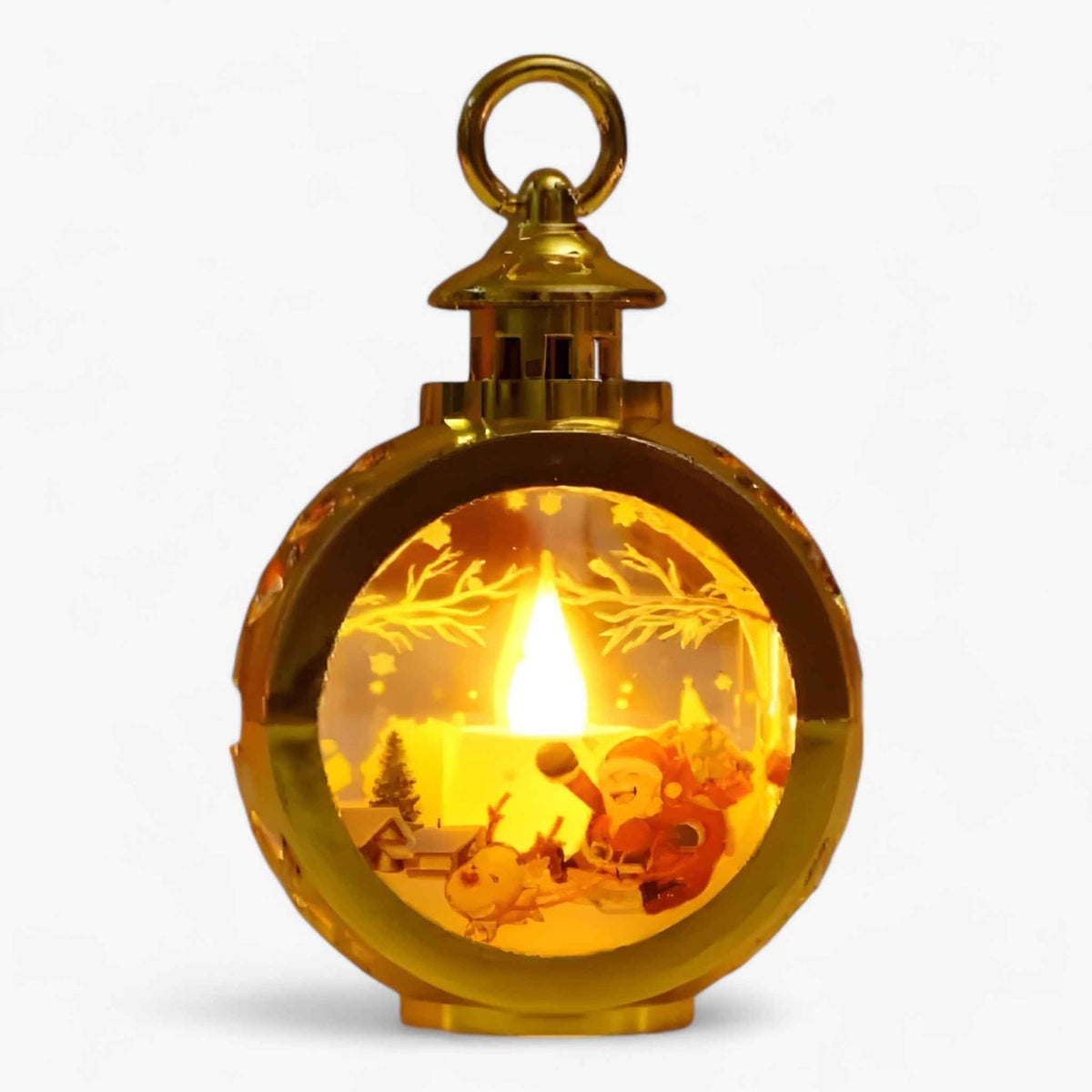 Christmas snow globe light with simulated fire - Energy-efficient LED lights for outdoor Christmas decoration