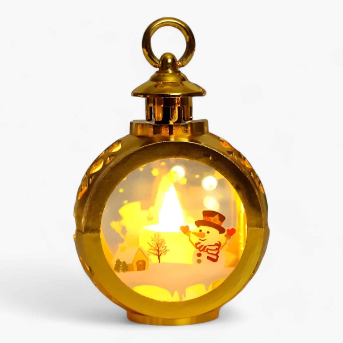 Christmas snow globe light with simulated fire - Energy-efficient LED lights for outdoor Christmas decoration
