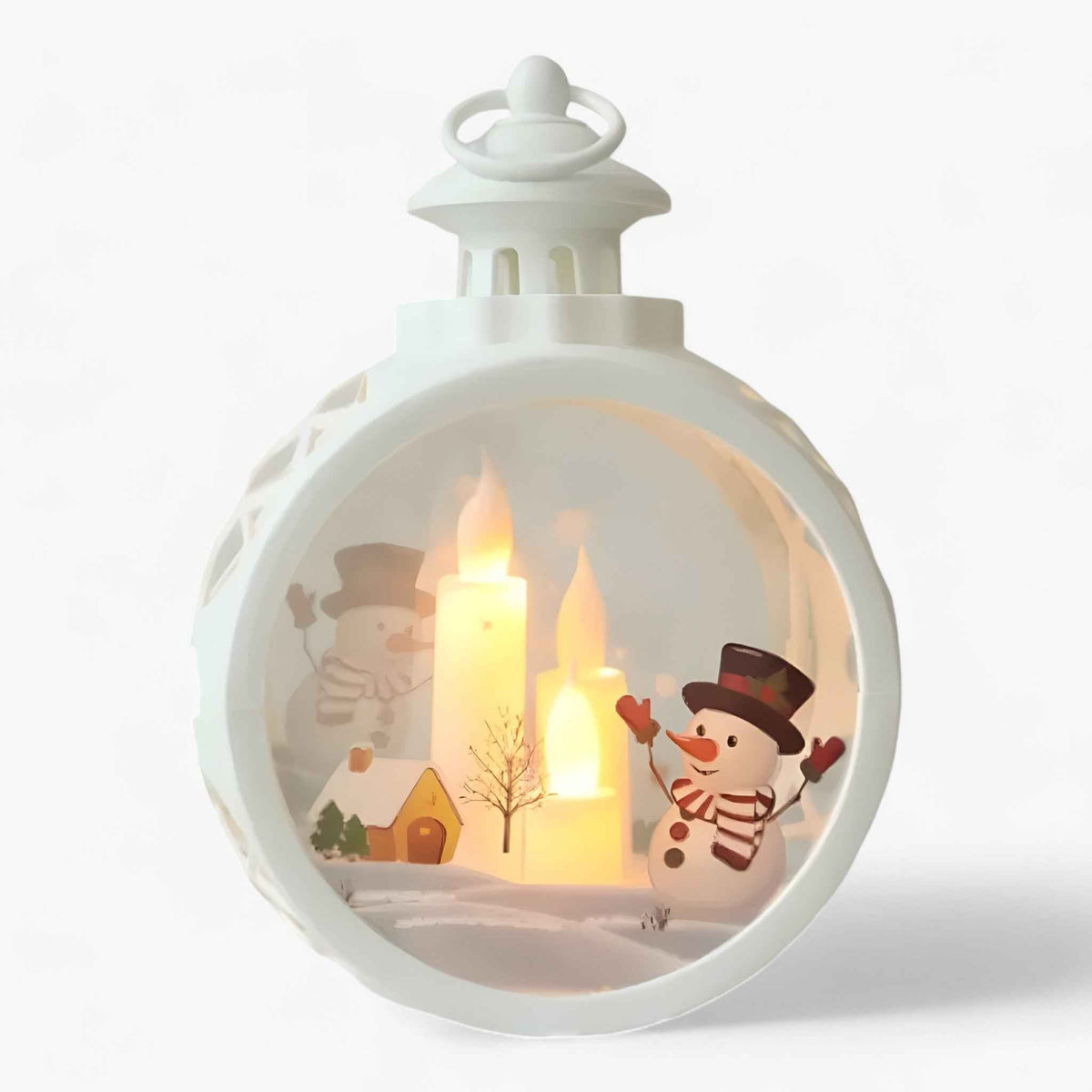 Christmas snow globe light with simulated fire - Energy-efficient LED lights for outdoor Christmas decoration