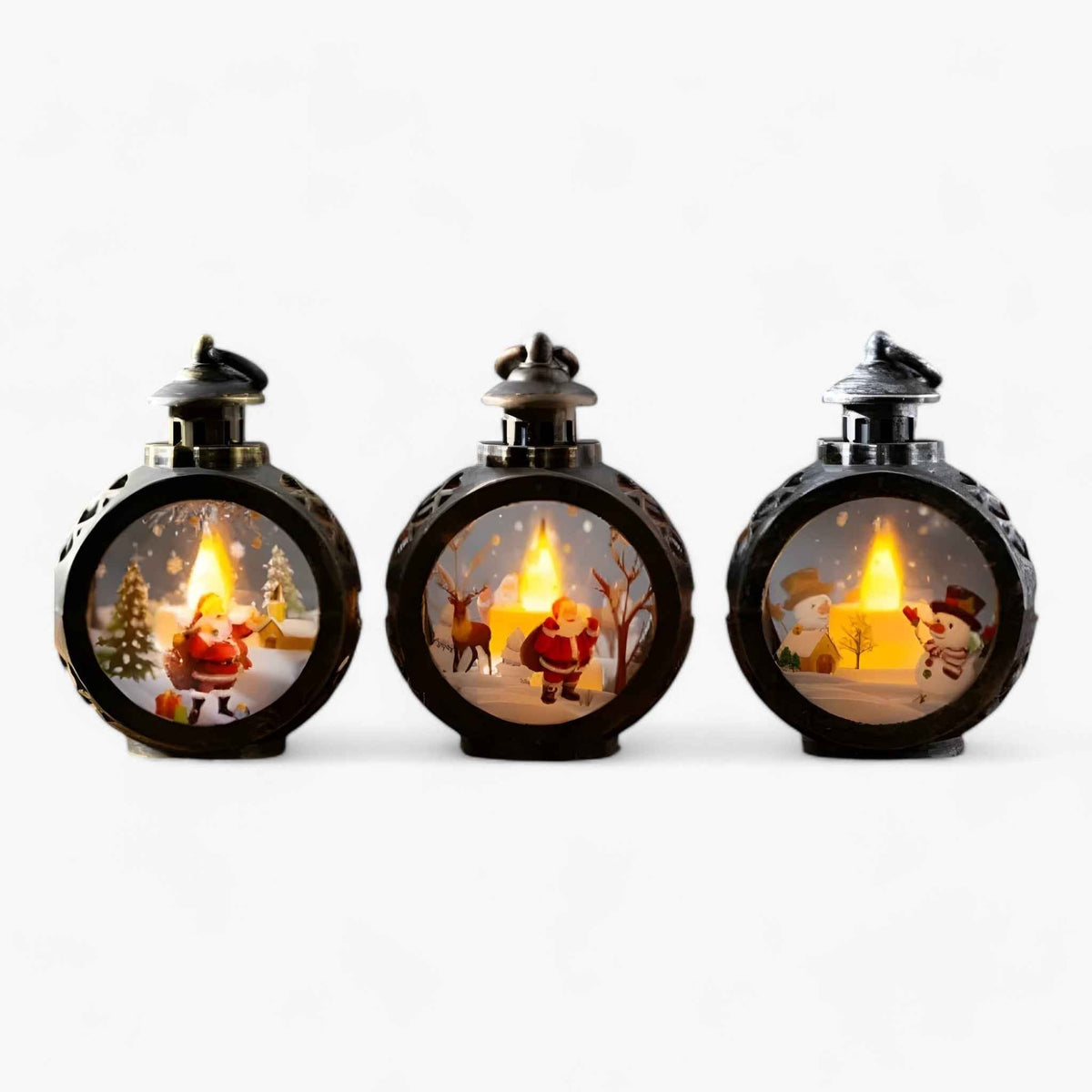 Christmas snow globe light with simulated fire - Energy-efficient LED lights for outdoor Christmas decoration