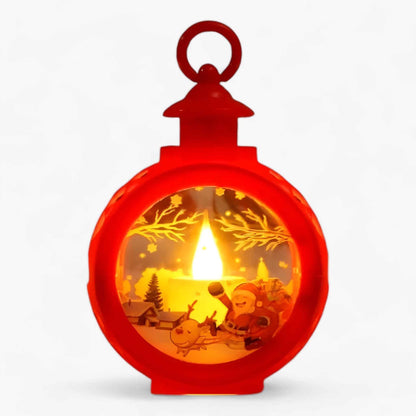 Christmas snow globe light with simulated fire - Energy-efficient LED lights for outdoor Christmas decoration