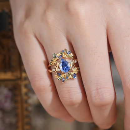 EverBloom™ Blue Crystal Floral Ring – The Gift She’ll Remember