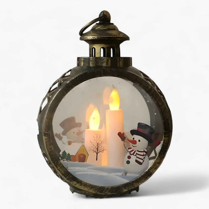 Christmas snow globe light with simulated fire - Energy-efficient LED lights for outdoor Christmas decoration