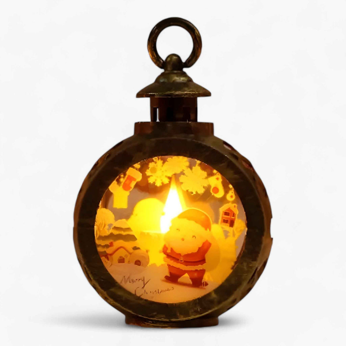 Christmas snow globe light with simulated fire - Energy-efficient LED lights for outdoor Christmas decoration