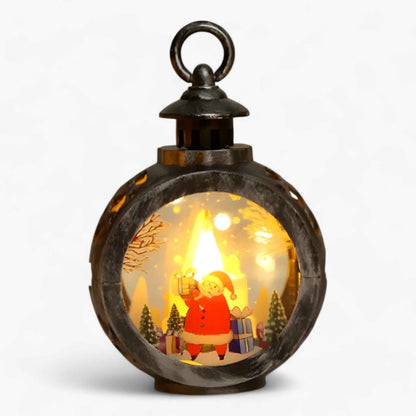 Christmas snow globe light with simulated fire - Energy-efficient LED lights for outdoor Christmas decoration