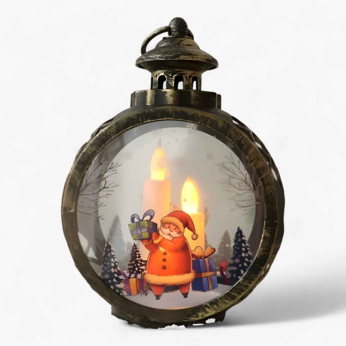Christmas snow globe light with simulated fire - Energy-efficient LED lights for outdoor Christmas decoration
