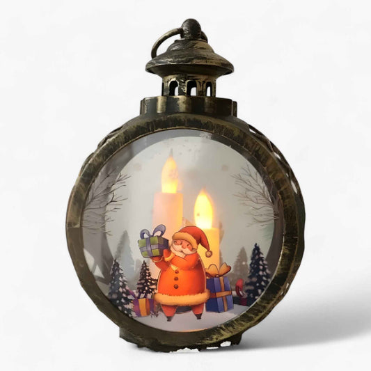 Christmas snow globe light with simulated fire - Energy-efficient LED lights for outdoor Christmas decoration