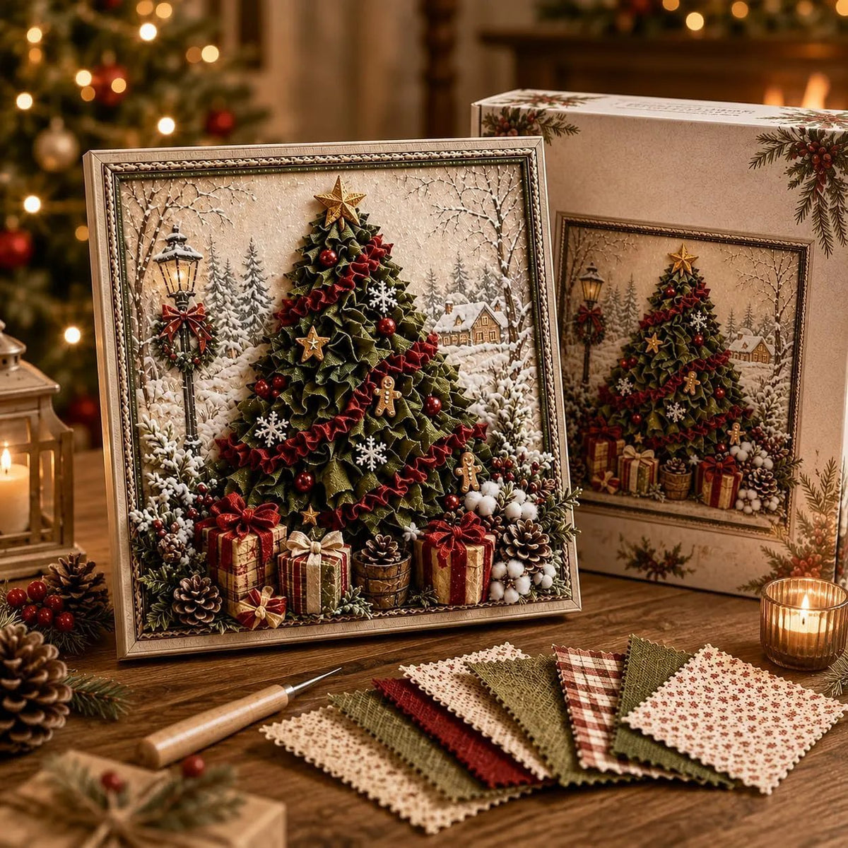🔥LAST DAY 69% OFF --✨3D Christmas Fabric Poke Art Kit🖼️