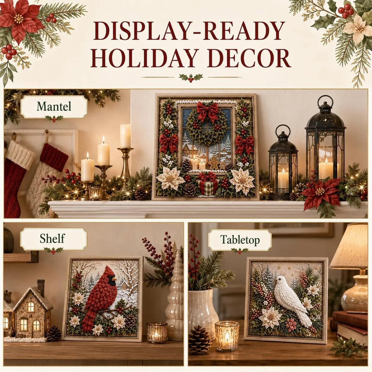 🔥LAST DAY 69% OFF --✨3D Christmas Fabric Poke Art Kit🖼️