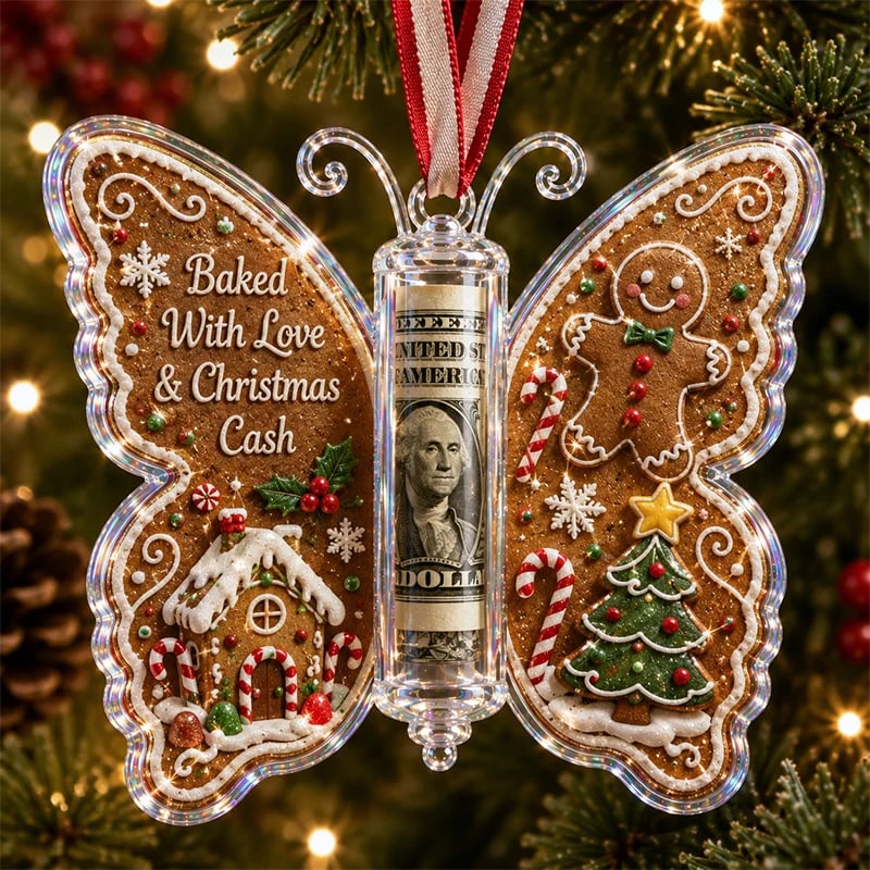 🦋💵 Christmas Butterfly Money Gift Ornament – Holiday Cash Holder Keepsake🎄✨