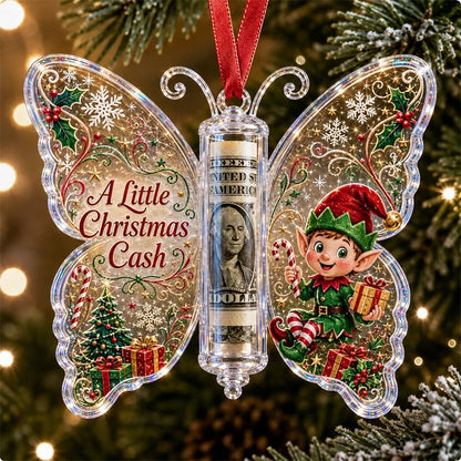 🦋💵 Christmas Butterfly Money Gift Ornament – Holiday Cash Holder Keepsake🎄✨