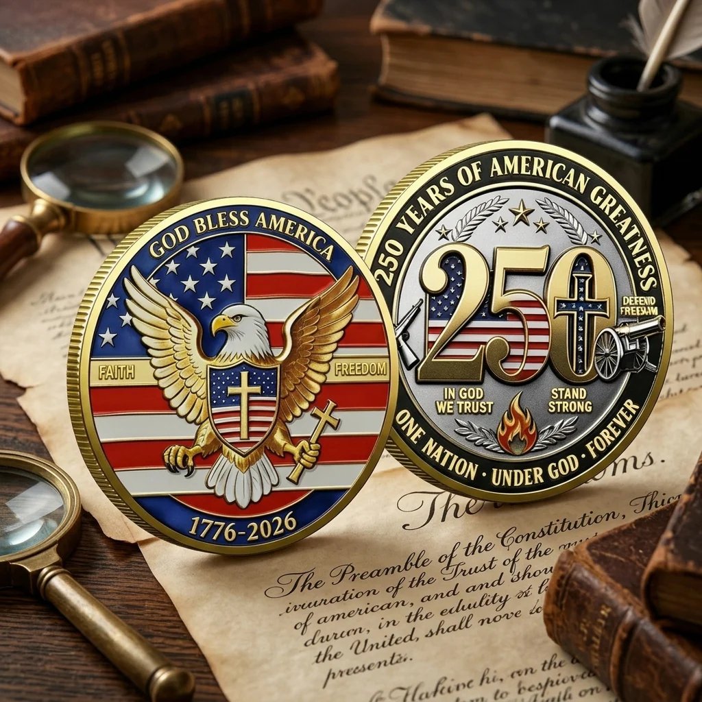 🔥HOT SALE✨9PCS USA 250th Anniversary Commemorative Coin Gift Set
