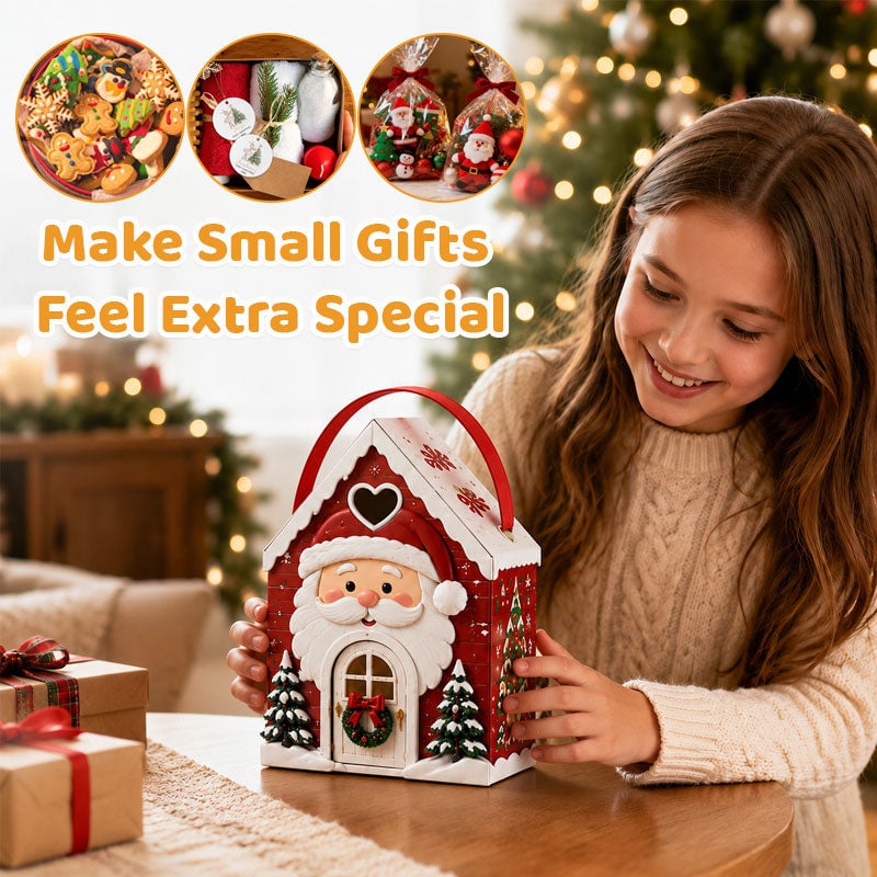 🎁 Christmas Cottage Gift Box—5 festive designs, free shipping, perfect for holding candy and small gifts!