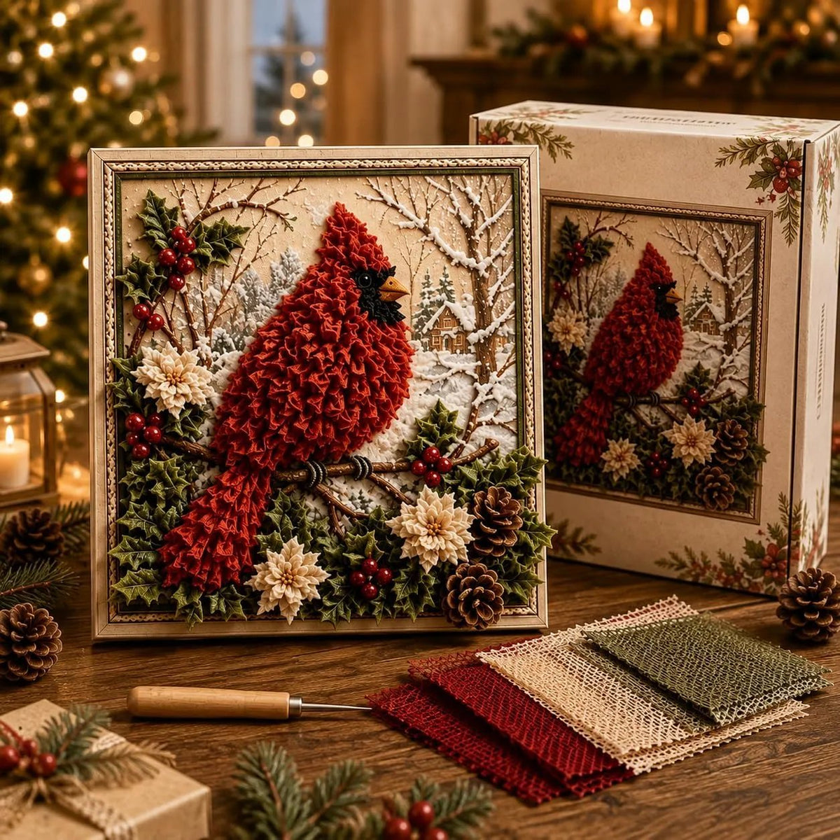🔥LAST DAY 69% OFF --✨3D Christmas Fabric Poke Art Kit🖼️