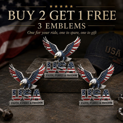 🇺🇸250th Anniversary 50% OFF - ★USA Faith, Family & Freedom★ Metal Emblem