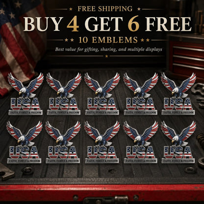 🇺🇸250th Anniversary 50% OFF - ★USA Faith, Family & Freedom★ Metal Emblem