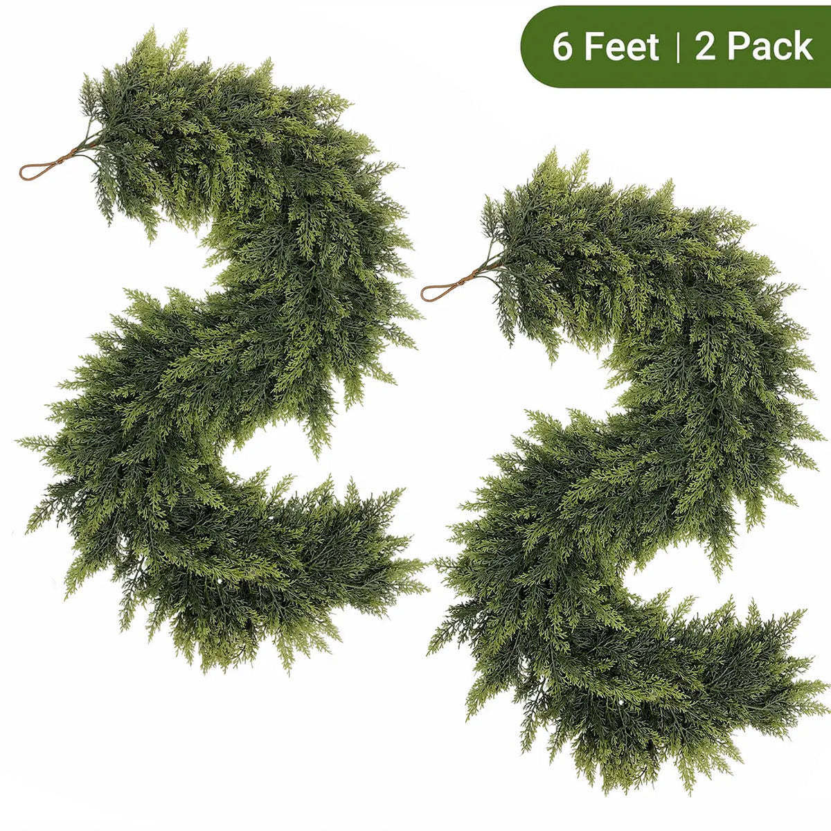 🎄 60% OFF — 2-Pack 6FT Real Touch Cedar Garland