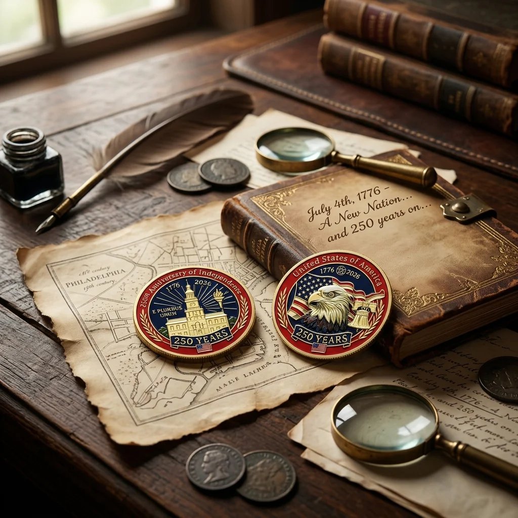 🔥HOT SALE✨9PCS USA 250th Anniversary Commemorative Coin Gift Set