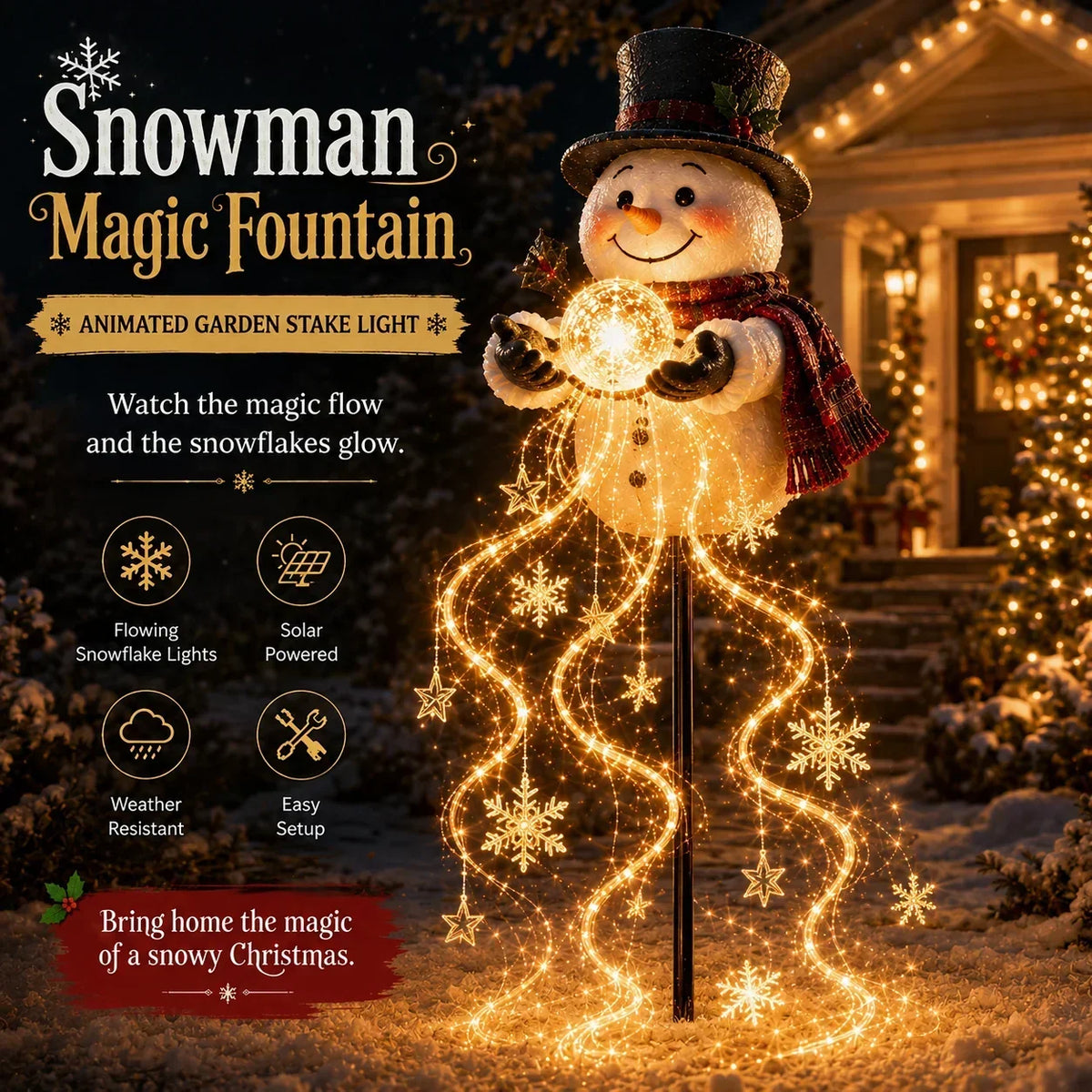 🎅✨ Santa’s Magical Flying Sleigh 🎄 Solar Christmas Yard Light
