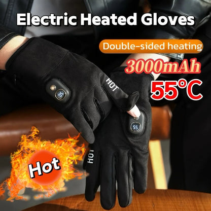🔥Rechargeable Heated Touchscreen Gloves – Battery-Powered Winter Work Gloves with Heating Function, Thin, Flexible Design, and Touchscreen Fingertips for Men and Women