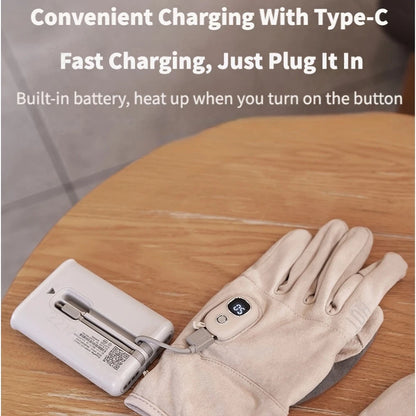 🔥Rechargeable Heated Touchscreen Gloves – Battery-Powered Winter Work Gloves with Heating Function, Thin, Flexible Design, and Touchscreen Fingertips for Men and Women