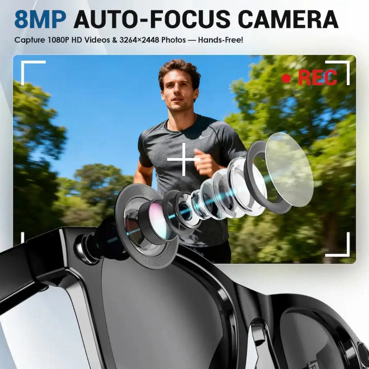 🔥 Smart AI Camera Glasses – 8MP Photochromic Lenses & Touch Control.