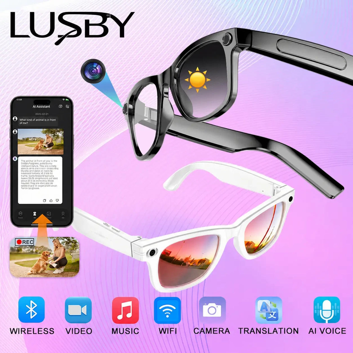 🔥 Smart AI Camera Glasses – 8MP Photochromic Lenses & Touch Control.
